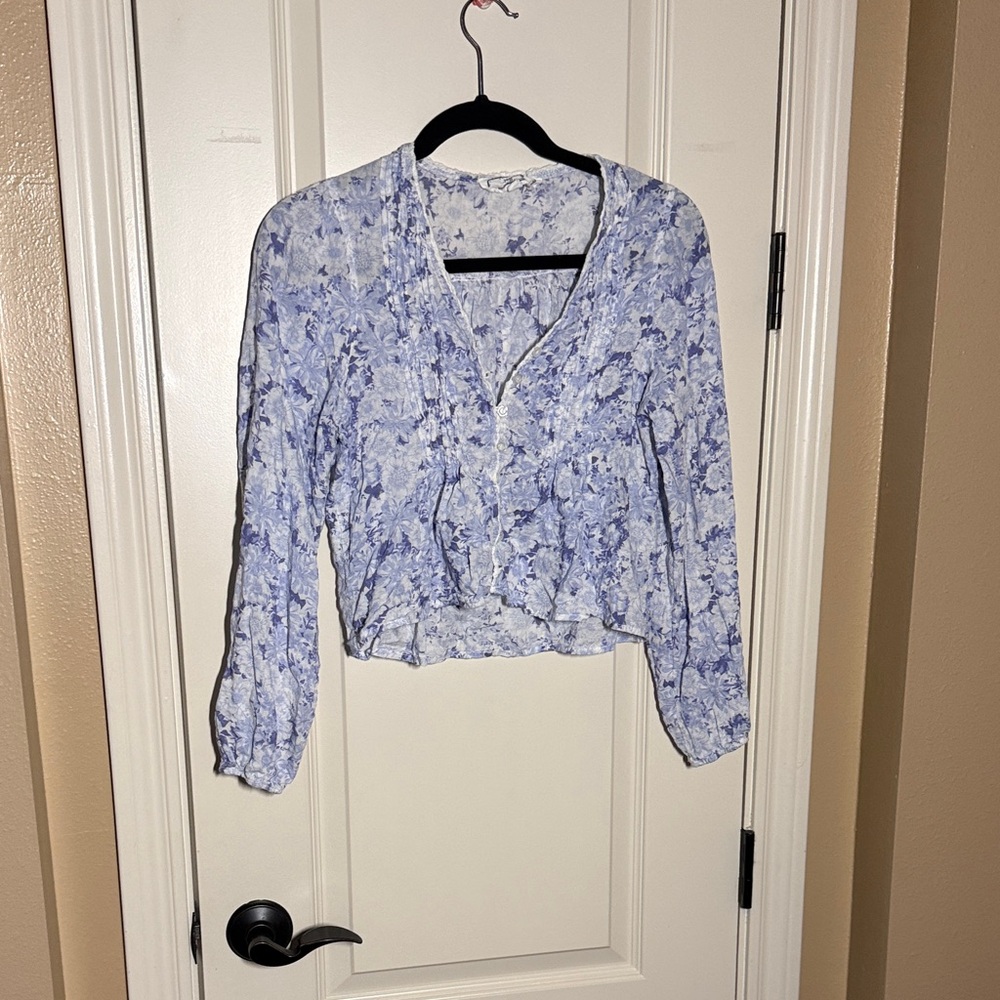 Hippie Rose Lavender Floral Blouse